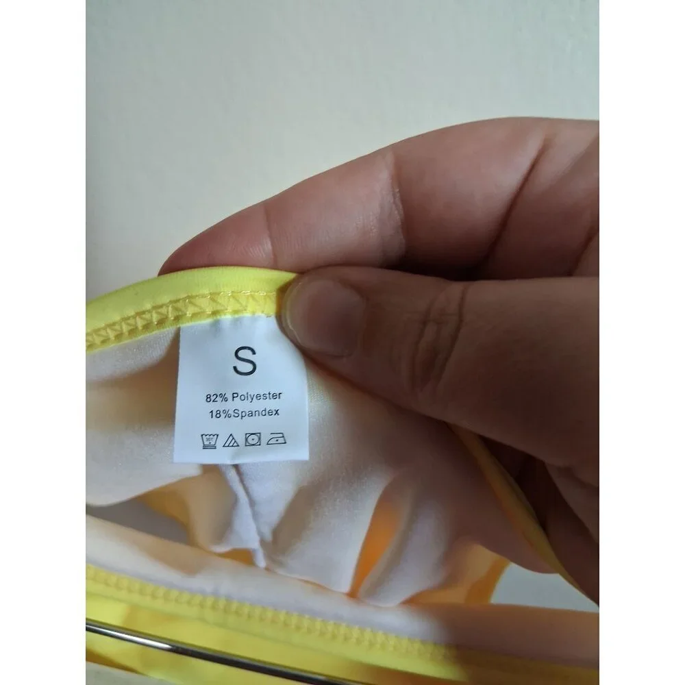 NWOT Yellow Bikini 2 Piece Swimsuit Beach Summer Pool Vacation Womens Size Small